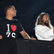 Ray Fisher, left, and Jason Momoa during the “Justice League” autograph signing at Comic-Con International 2017 on July 22, 2017 in San Diego, California.